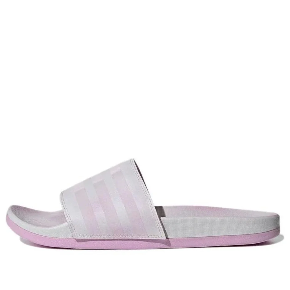 Adidas Adilette Comfort Slides Lilac White Womens 8 Athletic Sandals